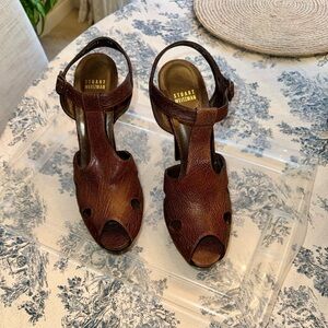 Stuart Weitzman Dark Brown Leather Heels